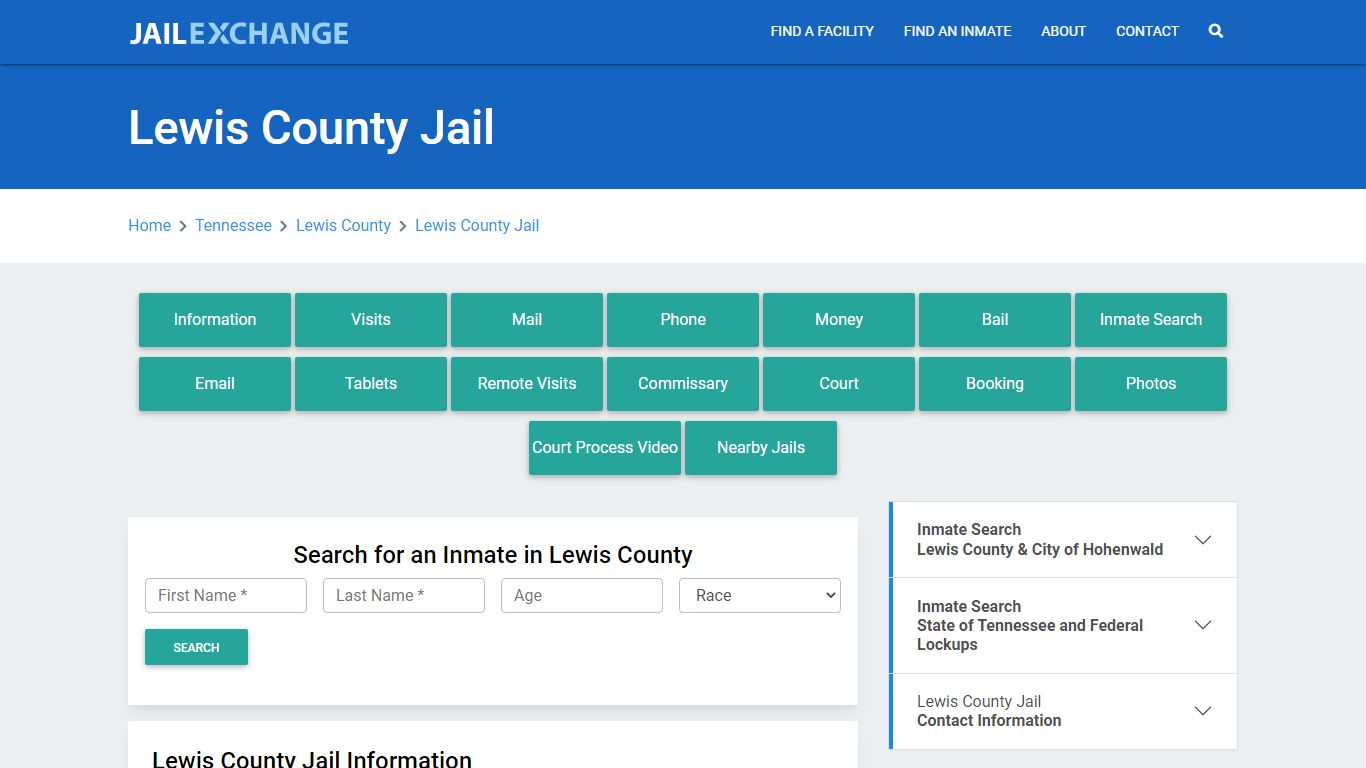 Lewis County Jail Roster Lookup, TN, Inmate Search - Jail Exchange